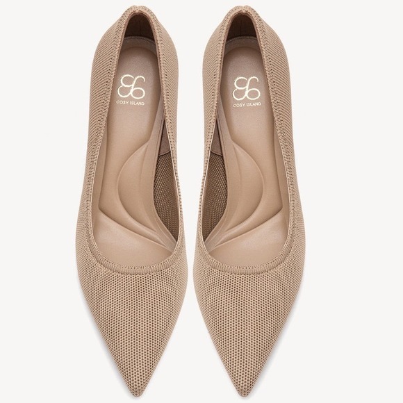 Cosy Island EternalPace Minimalist Stiletto Heeled Pump Nude Fly Woven Women 9.5 - Picture 9 of 16